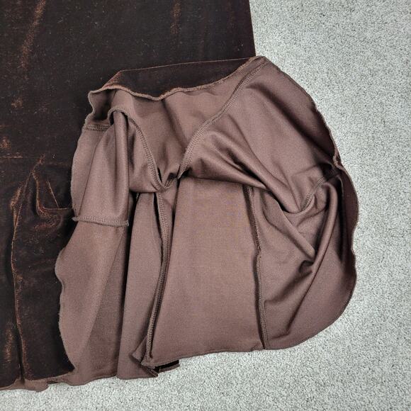 Vtg Susie Couture Velvet Skirt Set Womens L Brown Paisley Cowl‎ Neck Whimsigoth - Picture 14 of 16